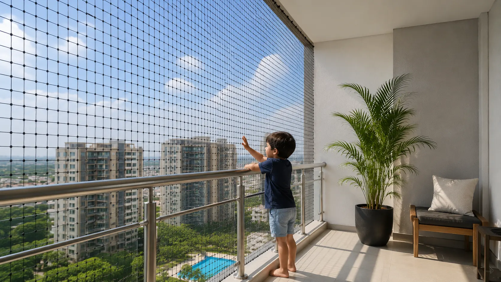 Child Safety Balcony Net at South City Kolkata